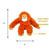 Tall Tails Orangutan Plush Dog Toy displayed with dimensions 14” x 8”, ideal size for medium to large dogs that love interactive play and comfort.