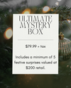 Ultimate Mystery Dog Box with premium toys and treats worth $200, offering at least five hand-selected items for endless tail wags, mental stimulation, and joyful play this holiday season.