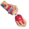 Image showing a hand dispensing KONG Easy Treat Bacon & Cheese into a KONG toy, highlighting the easy nozzle design for clean and controlled stuffing.