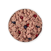 Fresh sliced beef and bison dog food served in a bowl, highlighting moist texture, high-protein ingredients for muscle support, and natural prebiotics that promote healthy digestion and overall vitality.