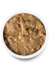 Close-up image showing the front of the Open Farm - Chicken & Salmon Rustic Stew can with clear text and graphics.