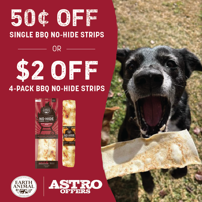 July Promo to save on BBQ No hide Strips, save $0.50 on single strips or $2 off on 4-packs