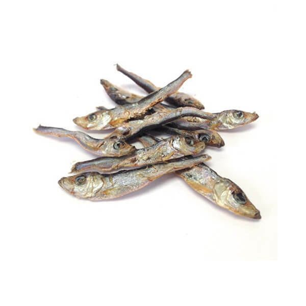 Close-up of Granville Island Dehydrated Sardine, showcasing natural fish texture and nutrient-packed goodness