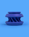 WAGLAB PlayStack The Slobber Blue enrichment dog toy without packaging showing durable natural rubber lick grooves designed for treat spreads, chewing, and interactive play