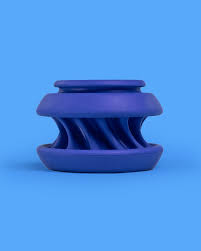 WAGLAB PlayStack The Slobber Blue enrichment dog toy without packaging showing durable natural rubber lick grooves designed for treat spreads, chewing, and interactive play