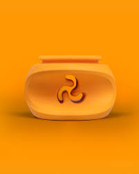WAGLAB PlayStack The Bully Orange dog enrichment toy made from BPA-free natural rubber designed for safer chew stick play, mental stimulation, and boredom relief for dogs