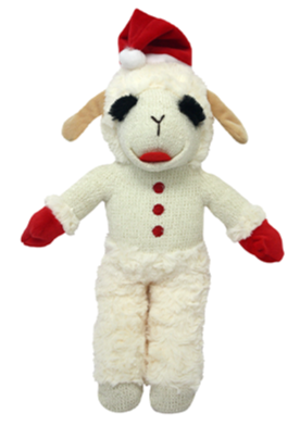 Multipet Holiday Standing Lamb Chop with Santa Hat