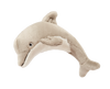 Close-up of Danny the Dolphin plush dog toy featuring a streamlined dolphin shape, long nose, soft fins, reinforced Tuffweb™ mesh lining, embroidered safety details, and durable construction designed for tugging, shaking, carrying, and interactive play.