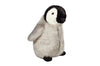Close-up of Skipper the Penguin plush dog toy featuring a rounded body shape, ultra-soft premium fabric, reinforced Tuffweb™ mesh lining, embroidered safety details, and durable construction designed for chasing, rolling, retrieving, and enrichment play.