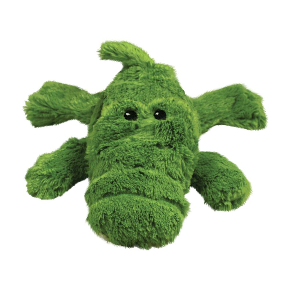 KONG Cozie™ Ali Alligator plush dog toy showcasing its soft, green exterior and friendly design.