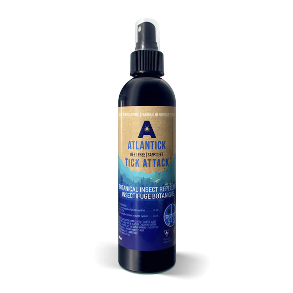 Tick Attack™ Botanical Insect Repellent: Product bottle with label, providing natural protection against ticks and mosquitoes.
Now renamed to PureGard Botanical Insect Repellent. 